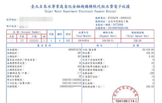 水費收據 圖片來源：東森新聞雲