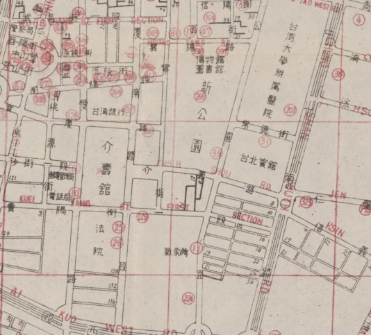 台北市地圖() (中央研究院人社中心GIS專題中心 (2016). [online] 臺灣百年歷史地圖. Available at: http://gissrv4.sinica.edu.tw/gis/twhgis/2017/7/13. )