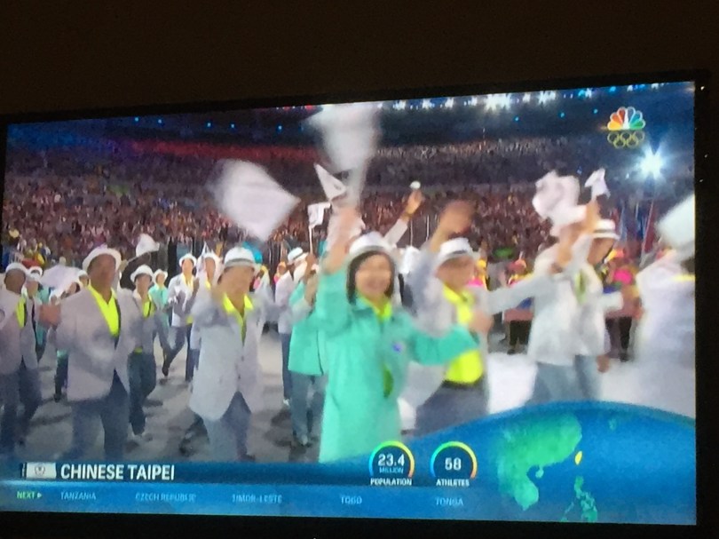 中華台北隊在本屆2016年奧運中，出場順序為第184隊，全部隊伍共有207隊。